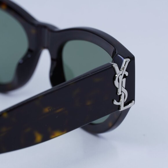 🕶️ New Saint Laurent SLM94 008 Sunglasses - Dark Havana Frame, Green Lenses - Picture 6 of 11